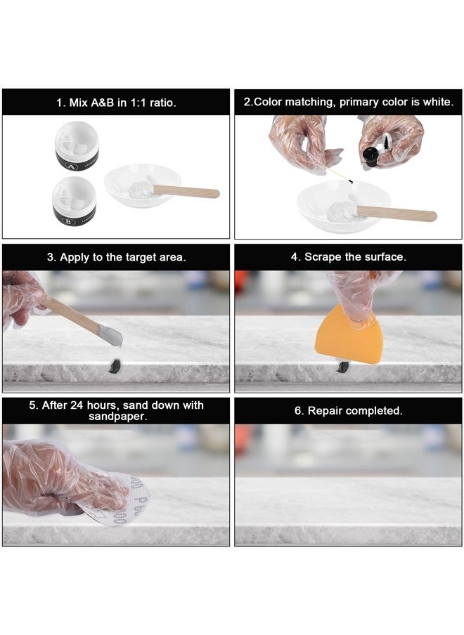 LANBOKIT - Tile, Granite and Marble Repair Kit(Color Match), 3.7 OZ Tub and Fiberglass Shower Repair Kit with Strong Adhesion, Porcelain Stone Repair Kit for Cracks, Holes, Chips, Scratches, Dents - Image 1