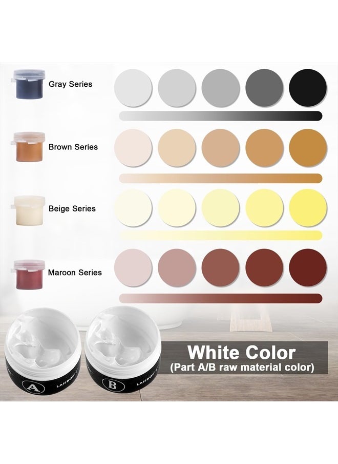 LANBOKIT - Tile, Granite and Marble Repair Kit(Color Match), 3.7 OZ Tub and Fiberglass Shower Repair Kit with Strong Adhesion, Porcelain Stone Repair Kit for Cracks, Holes, Chips, Scratches, Dents - Image 1