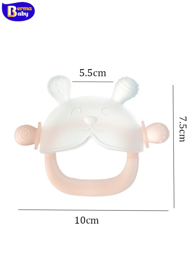 Berma Baby Baby Teether Toys  Teething Toys, Food Grade Silicone Baby Teething Toys, Organic Teethers, Soft and Safe, Chewable, Pain Relief for Baby, Soothing Chewable Toys, Boilable Liquid Silicone Toys, Suitable for Little Boys and Girls (Pink)  - Image 2