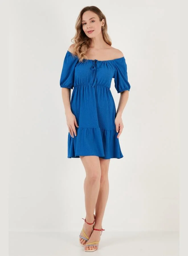 Lela  Lela Front Gathered Balloon Sleeve Mini Dress Women's Dress 5869005 for Women | Best Price UAE
