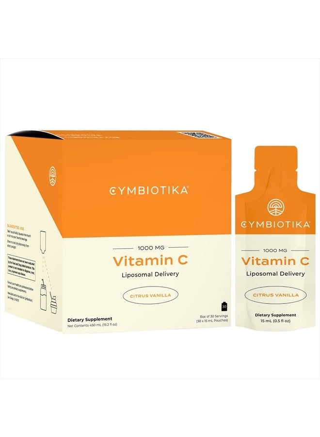 Cymbiotika Liposomal Vitamin C Individual Packets, Supplement for Immune Support, Collagen Boost, & Healthy Aging, Skin Hydration Packets, Citrus Vanilla Flavor, 30 Pack - Image 2