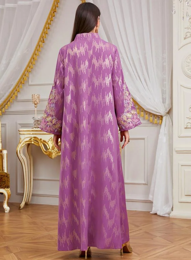 Take Two  Women Texture Fabric Sequin Patch Detail Jalabiya for Women | Best Price UAE