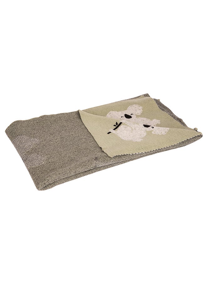 Alina Blanket 100% Cotton Knitted (Koala Multi ) - Image 2