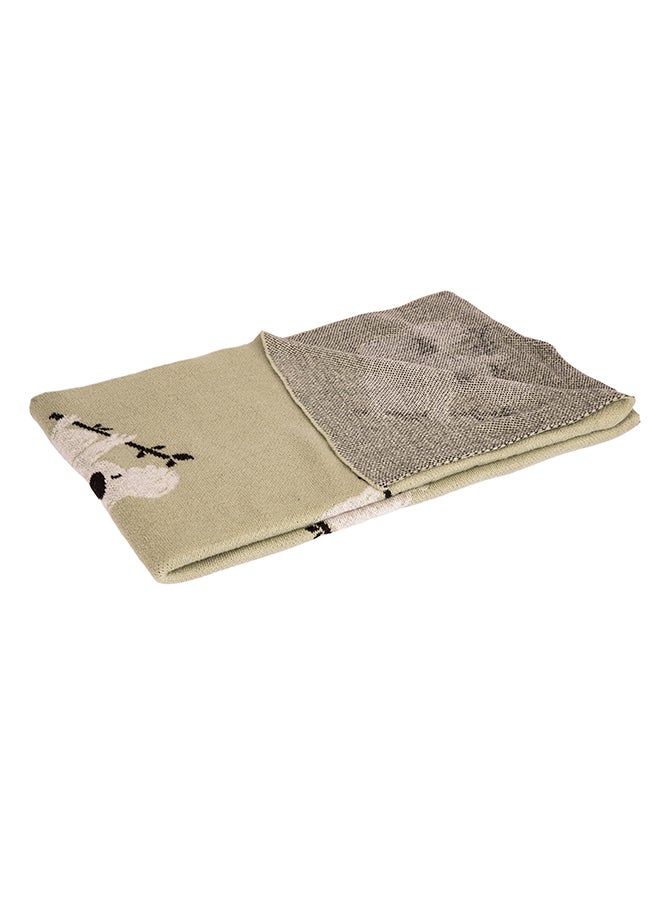 Alina Blanket 100% Cotton Knitted (Koala Multi ) - Image 1