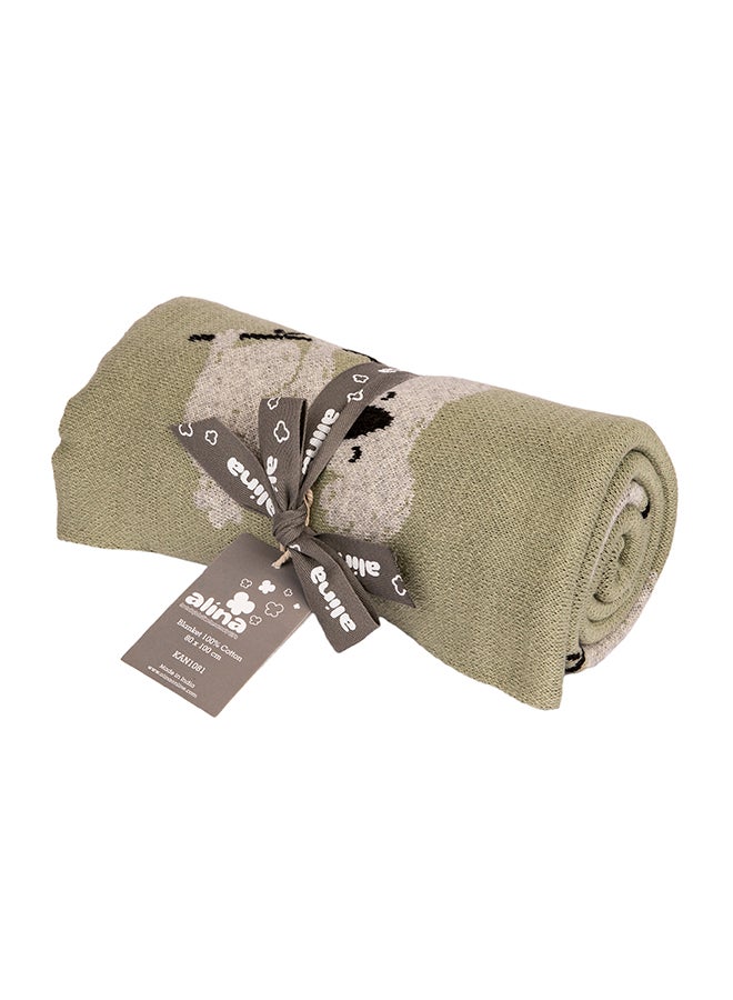 Alina Blanket 100% Cotton Knitted (Koala Multi ) - Image 3