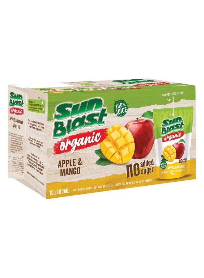 Sunblast Apple And Mango Natural Organic Pure Juice 10 x 200ml  - Image 1