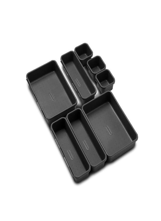 Madesmart madesmart Value 8-Piece Interlocking Bin Pack - Granite | VALUE COLLECTION | Customizable Multi-Purpose Storage | Durable | Easy to Clean | BPA-Free (59601)  - Image 1