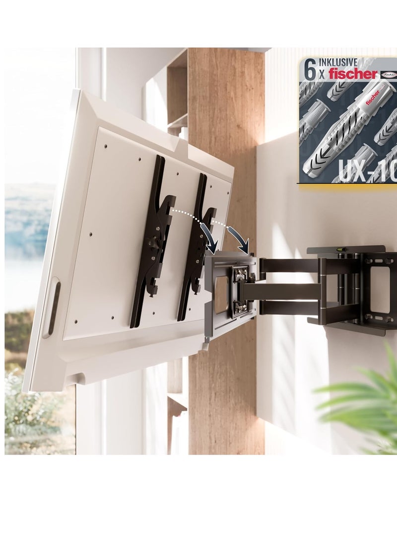 حامل تلفزيون يثبت على الحائط قابل للامالة مقاس 40-75 بوصة من ريكو، حامل تلفزيون عالمي R06-F يثبت على الحائط للتلفزيون بمقاس 65 بوصة وبوزن حتى 95 كجم بحد اقصى فيسا 600 × 400 ملم - Image 2