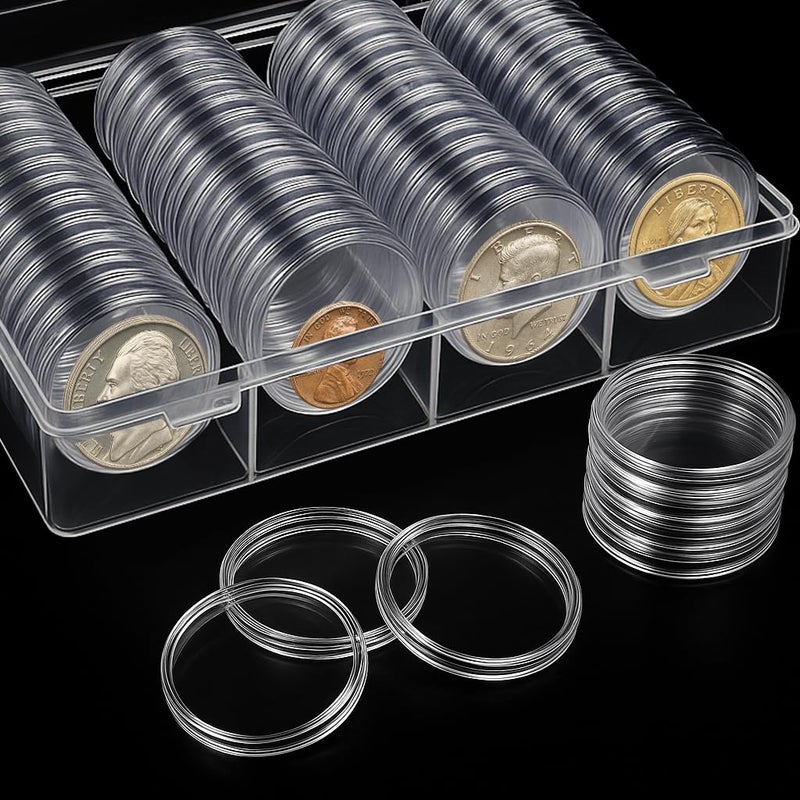 Zilphoba 60 Pcs 41mm Coin Capsules, Coin Case Holder, Plastic Coin Case for Coin Collecting Supplies - Image 5