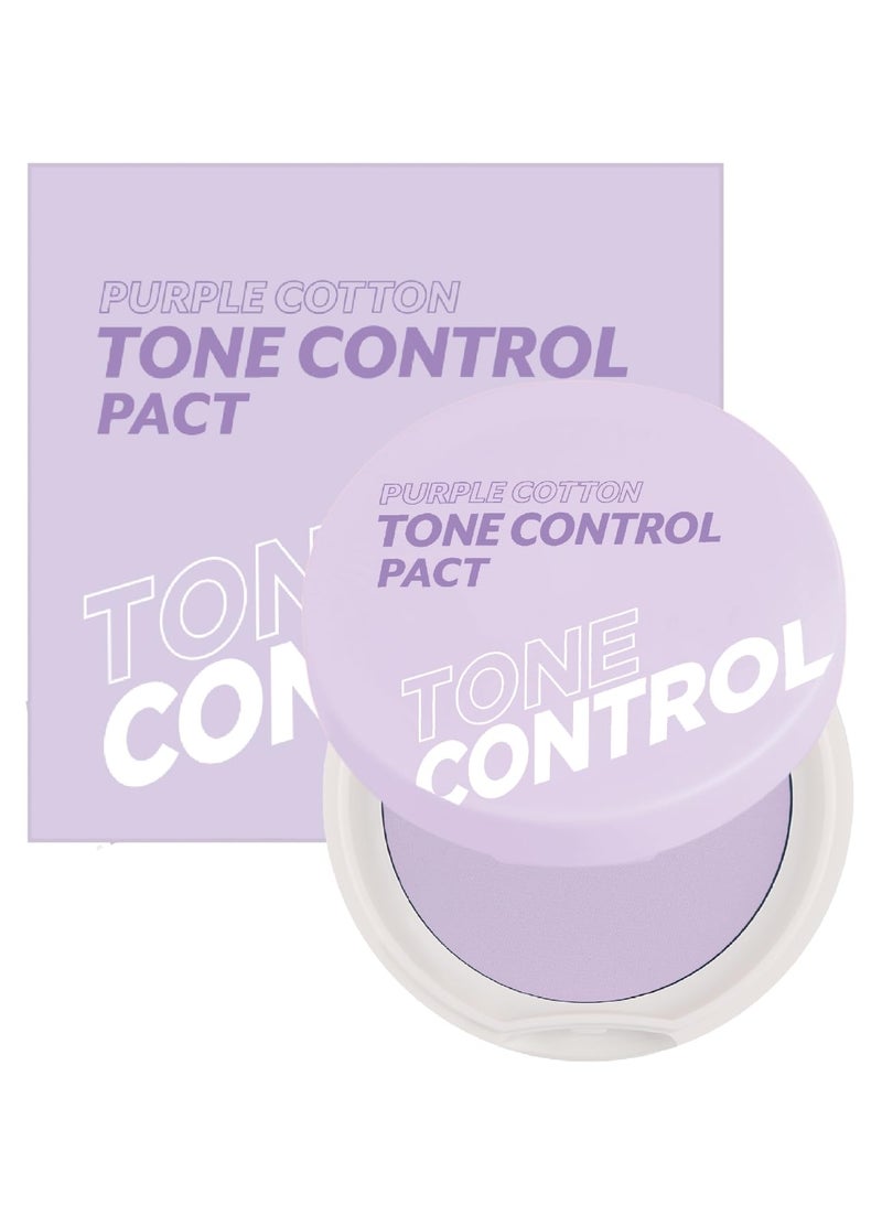 I'M MEME Compact - Purple Cotton Tone Control Pact | Korean Pressed Setting Powder With Berry Complex, Makeup Powder, Translucent Compact, Finishing Powder, Oil Free Face Powder, Preppy Stuff, 0.35 Oz - Image 1