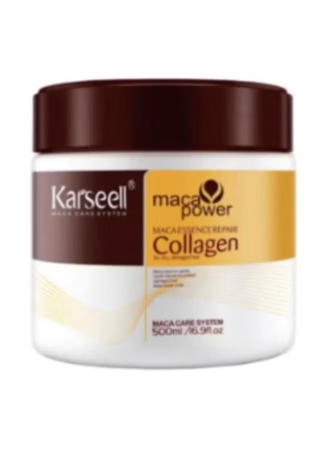 Karseell Collagen Hair Treatment Deep Repair Conditioning Argan Oil Collagen Hair Mask Essence for Dry Damaged Hair All Hair Types 500ml - Image 1