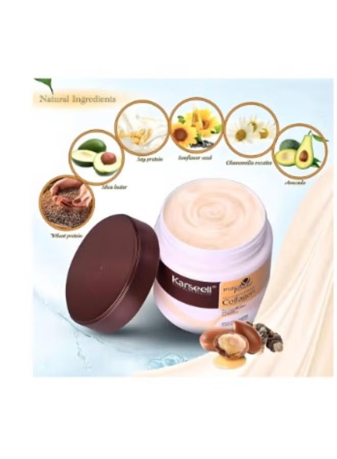 Karseell Collagen Hair Treatment Deep Repair Conditioning Argan Oil Collagen Hair Mask Essence for Dry Damaged Hair All Hair Types 500ml - Image 5