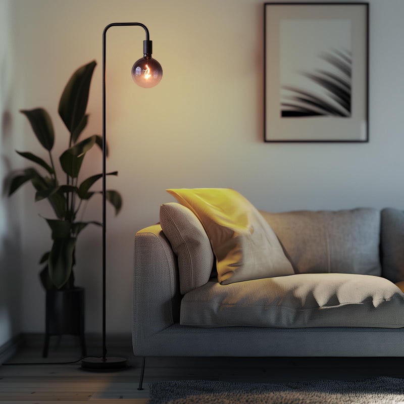 ONEWISH Industrial Lamp Set 3 Piece-1 Floor Lamp and 2 Dimmable Table Lamp- 3 Pack Modern Matching Floor and Table Lamp with Gradient Black Globe Bulb for Living Room,Bedroom(Bulb Included) - Image 4