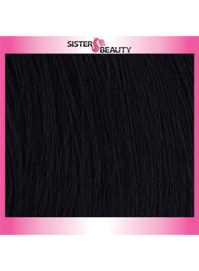 Outre Premium Human Hair New Yaki Weaving Hair Extension (12"M 1(Jet Black)) - Image 1