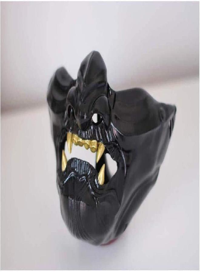 Artist Unknown Verceco Ghost Mask Warrior Character Masks Half Face Mouth Mask Cool Japanese Solider Mask Novelty Halloween Party Cosplay Costume Party Accessory Prop Supply for Boys Girls Adults Kids - Image 3