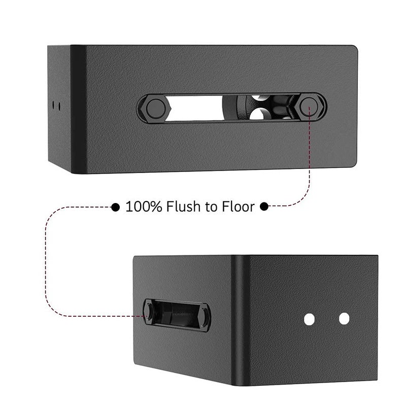 Skysen 2 Pack Barn Door Floor Guide Wall Mount Stay Roller 8 Setup Options Flush Bottom Black Powder Coated Felt Strip Countersunk Holes For Barn Door(706-2 Pack) - Image 5