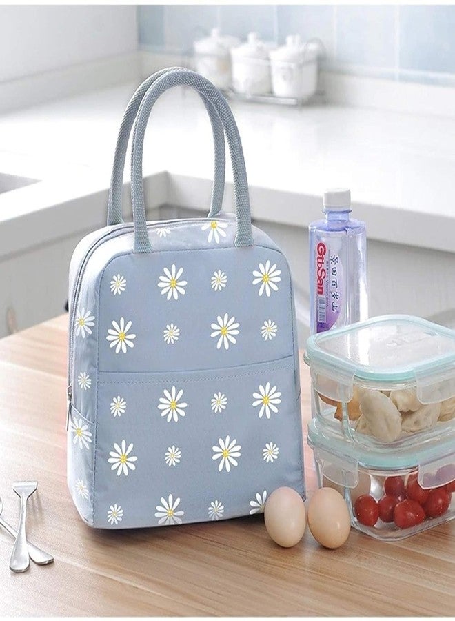 STARFLYER Insulated Lunch Bag Women Girls, Reusable Cute Tote Lunch Box for Adult & Men, Leakproof Cooler Lunch Bags for Work Office Travel School Picnic. (Grey Flower) - Image 5