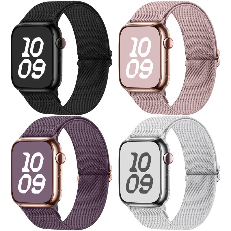 Fullmosa 4 Pack Water-Resistant Nylon Bands Compatible with Apple Watch 38mm–49mm – Durable Stretch Straps for iWatch Ultra/Ultra 2/Series 10–1 - Image 2