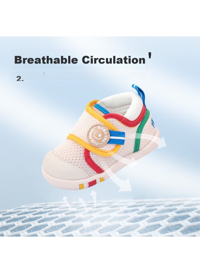 Kids.ing Breathable Mesh Toddler Shoes For Boys And Girls Spring/summer 1-3 Years Baby Shoes Apricot Color Size 20 - Image 4