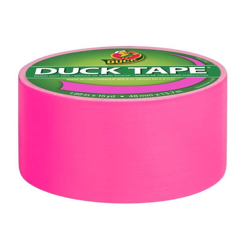Duck شريط لاصق ملون، 1-7/8 بوصة × 15 ياردة، وردي نيون - Image 2