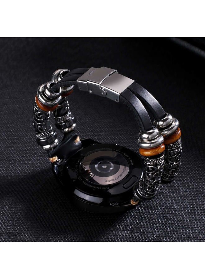 KONAFEI Compatible with Samsung Galaxy Watch 6&5&4&3 Band/40mm 44mm/Watch 5 Pro/Watch 6&4 Classic 43mm/47mm/42mm/46mm/Active 2/Garmin Venu, 20mm Leather Bracelet Metal Buckle Strap for Women&Men - Image 3
