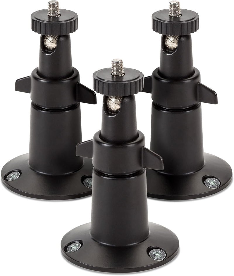 Wasserstein Adjustable Indoor/Outdoor Security Metal Wall Mount Compatible with Arlo Pro/Pro 2/Pro 3/Ultra, Others - Ring Stick Up Cam Battery, eufyCam E, Wyze Cam Outdoor/Pan (3 Pack, Black) - Image 1