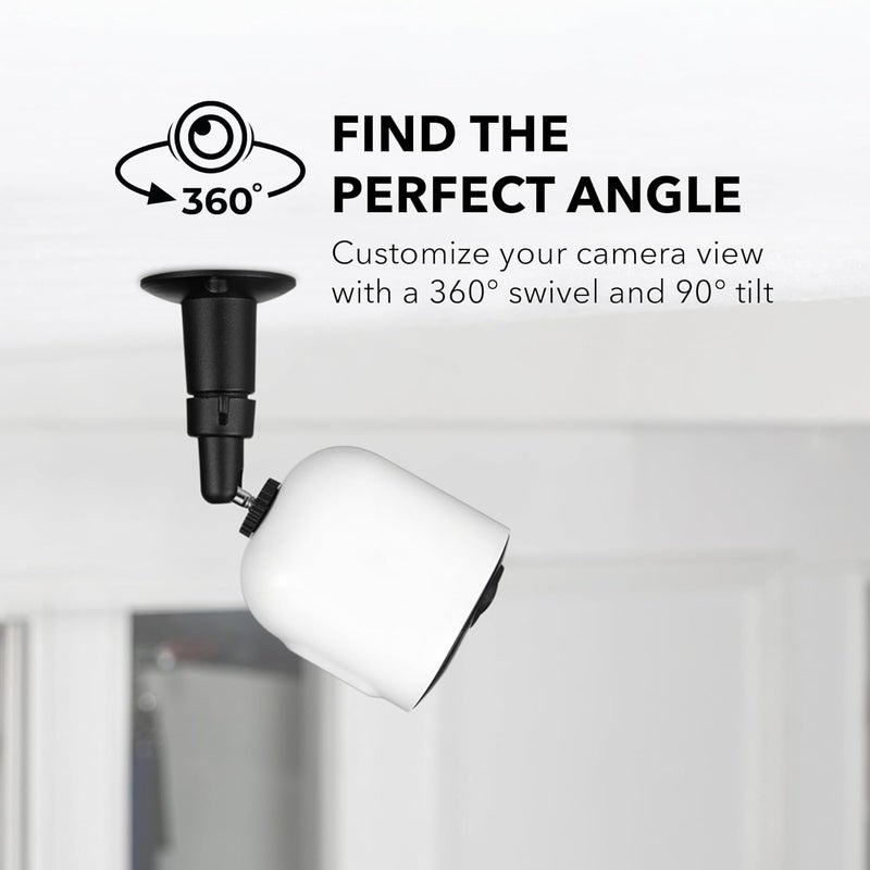 Wasserstein Adjustable Indoor/Outdoor Security Metal Wall Mount Compatible with Arlo Pro/Pro 2/Pro 3/Ultra, Others - Ring Stick Up Cam Battery, eufyCam E, Wyze Cam Outdoor/Pan (3 Pack, Black) - Image 2