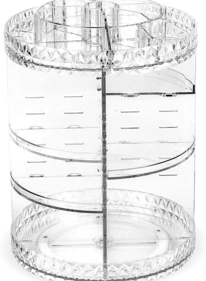 360 Rotating Makeup Organizer Adjustable Cosmetic Storage Display Case Large Capacity Cosmetic Shelf Acrylic Clea - Image 2