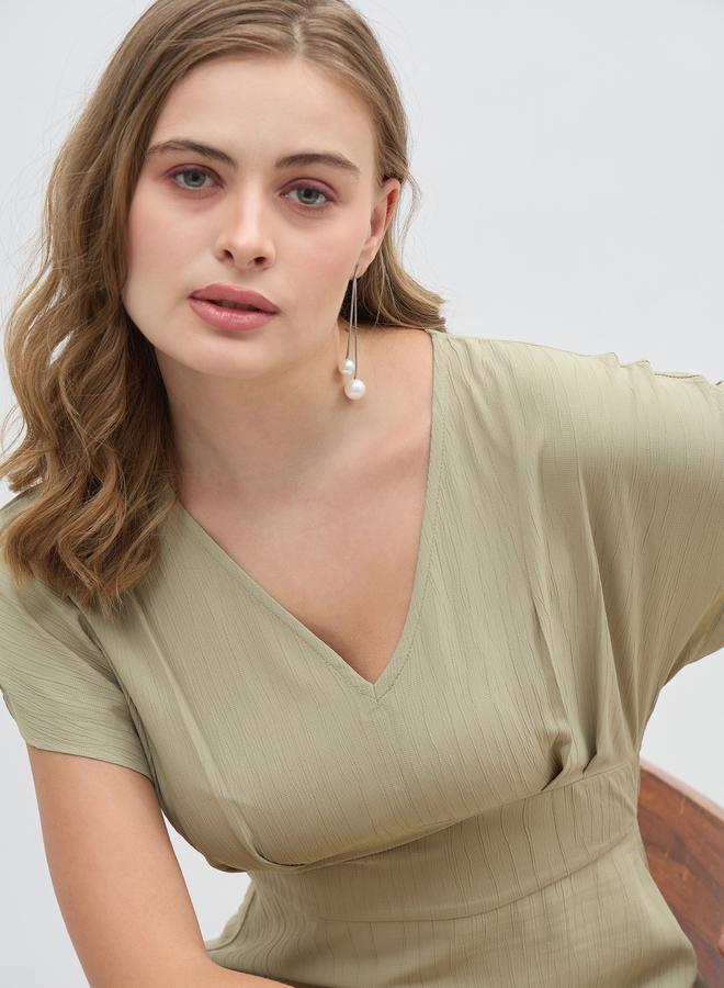 Styli Olive Green Dress - Image 4