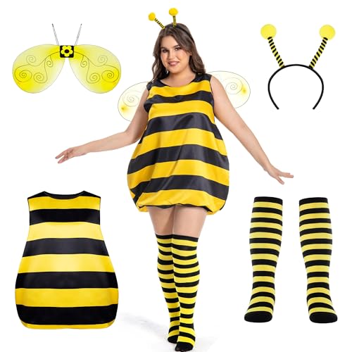 Seawhisper Bee Costume Adult bumble Bee Costumes for Women Plus Size Halloween Costumes 12 14 - Image 1