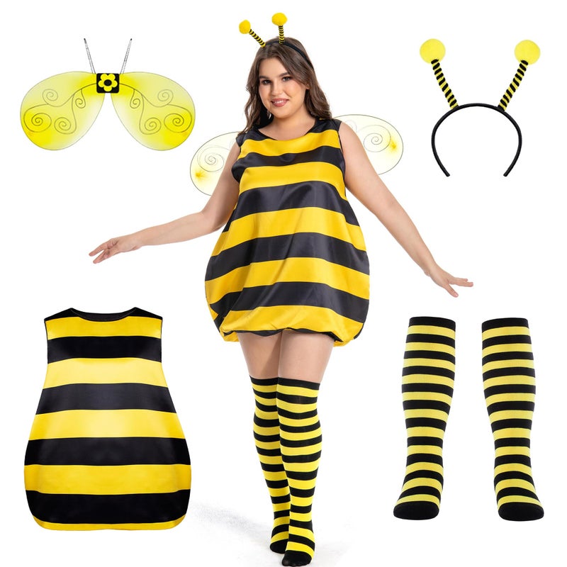 Seawhisper Bee Costume Adult bumble Bee Costumes for Women Plus Size Halloween Costumes 12 14 - Image 2