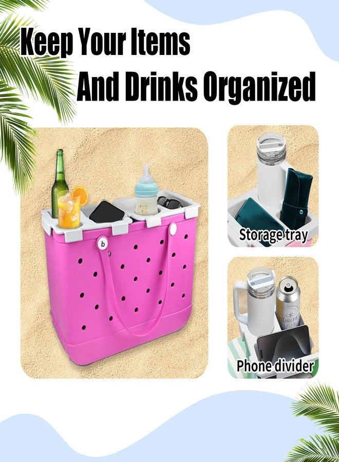 DJBNT Top Cup Holder Tray Accessory for Bogg Bag X-Large - EVA Foam Snack & Drink Tray Topper with Dividers, Compatible with Stanley Cups - Easy-Clean Portable Organizer (Gray) - Image 4