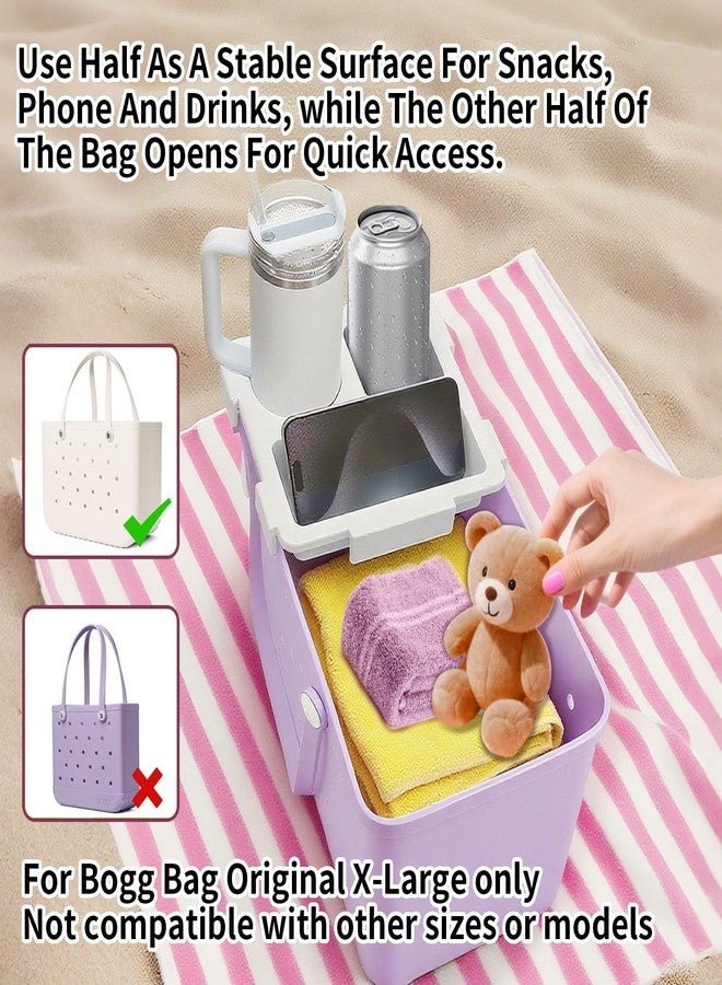 DJBNT Top Cup Holder Tray Accessory for Bogg Bag X-Large - EVA Foam Snack & Drink Tray Topper with Dividers, Compatible with Stanley Cups - Easy-Clean Portable Organizer (Gray) - Image 5