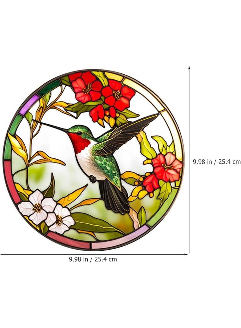 سونسر ملصقات زجاجية ملونة - تصاميم طيور الطنان والطيور، ملصقات مضادة للتصادم، ملصقات فينيل غير لاصقة - Image 2