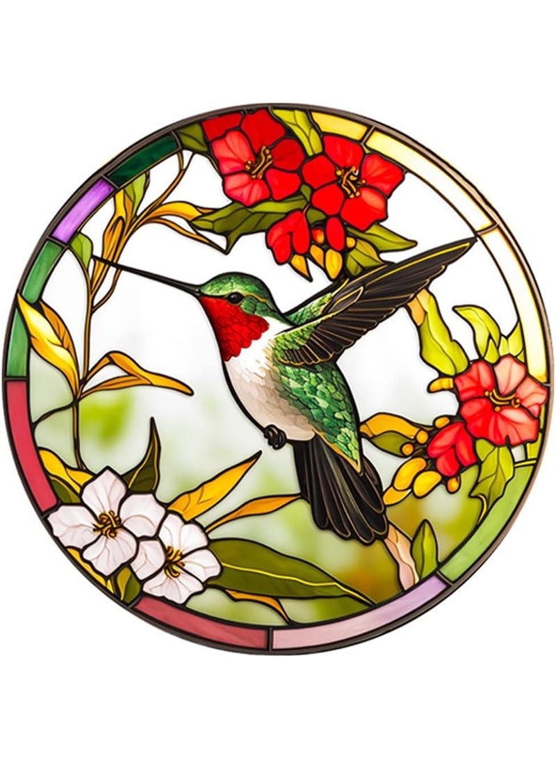 سونسر ملصقات زجاجية ملونة - تصاميم طيور الطنان والطيور، ملصقات مضادة للتصادم، ملصقات فينيل غير لاصقة - Image 1