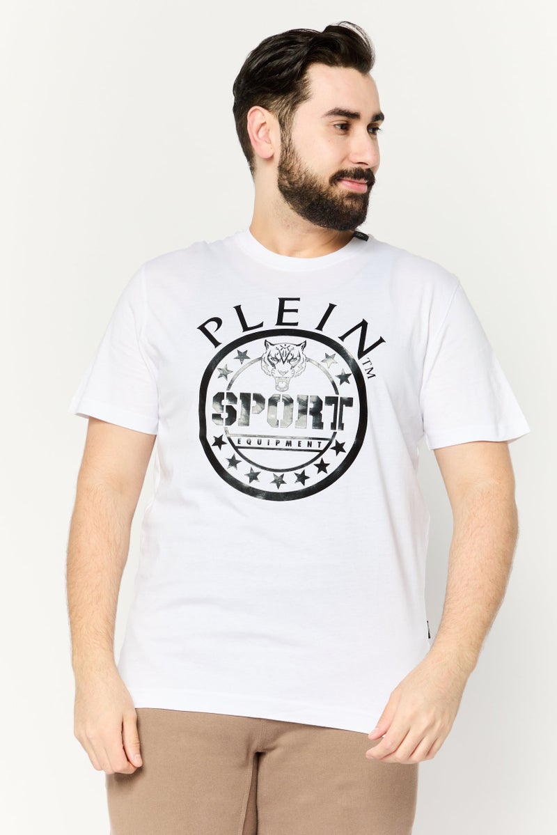 PHILIPP PLEIN Plein Sport Men Sportswear Fit Short Sleeve Outdoor T Shirt, White - Image 1