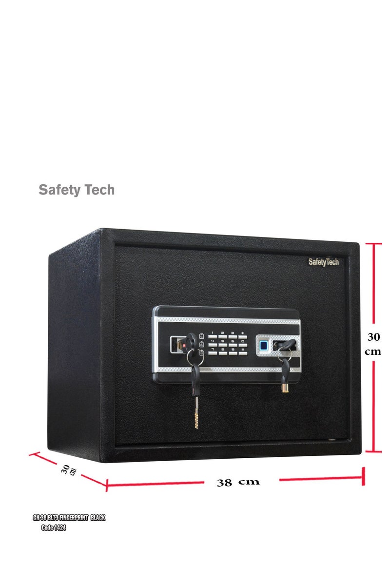 Safety Tech Biometric Fingerprint Safe with 3-Factor Authentication 38cm x 30cm x 30cm - Image 2