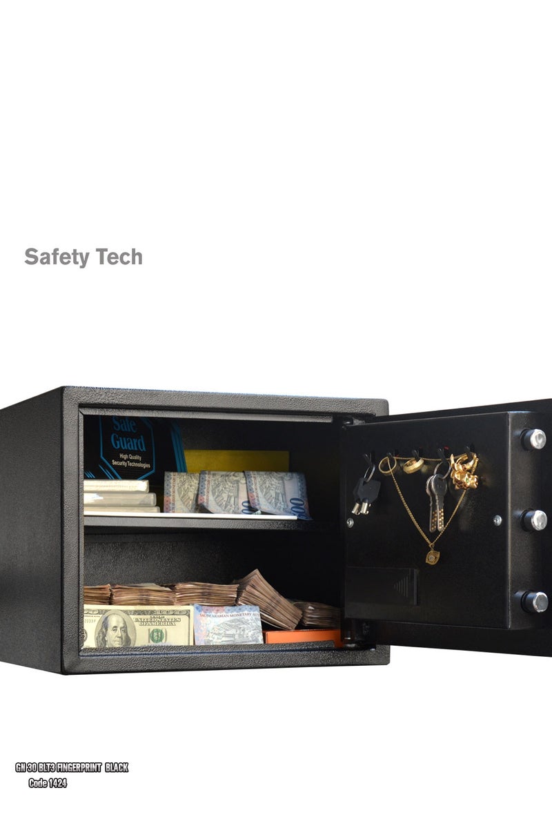 Safety Tech Biometric Fingerprint Safe with 3-Factor Authentication 38cm x 30cm x 30cm - Image 5