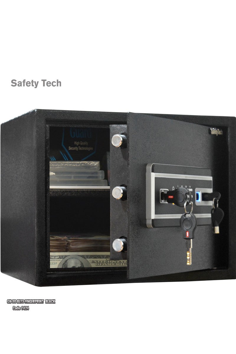 Safety Tech Biometric Fingerprint Safe with 3-Factor Authentication 38cm x 30cm x 30cm - Image 4