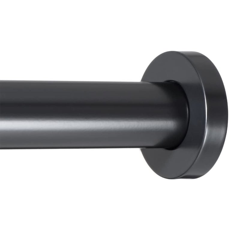 Ivilon Shower Tension Curtain Rod Adjustable Tension Rod for Shower Curtains Bathroom or Windows Easy to Install No Drilling Required Rustproof Spring Loaded Adjustable 24 to 36 Inch Black