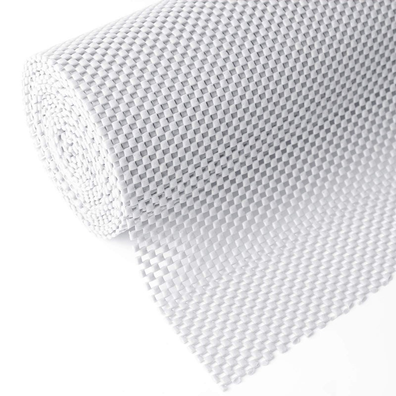 Shelf Cupboard Liner Cabinet Drawer Liners Non Adhesive 12 Inches x 20 Feet for Kitchen Cabinets Strong Grip Durable Non Slip for Storage Desks Kitchenware Tableware Easy to Install White