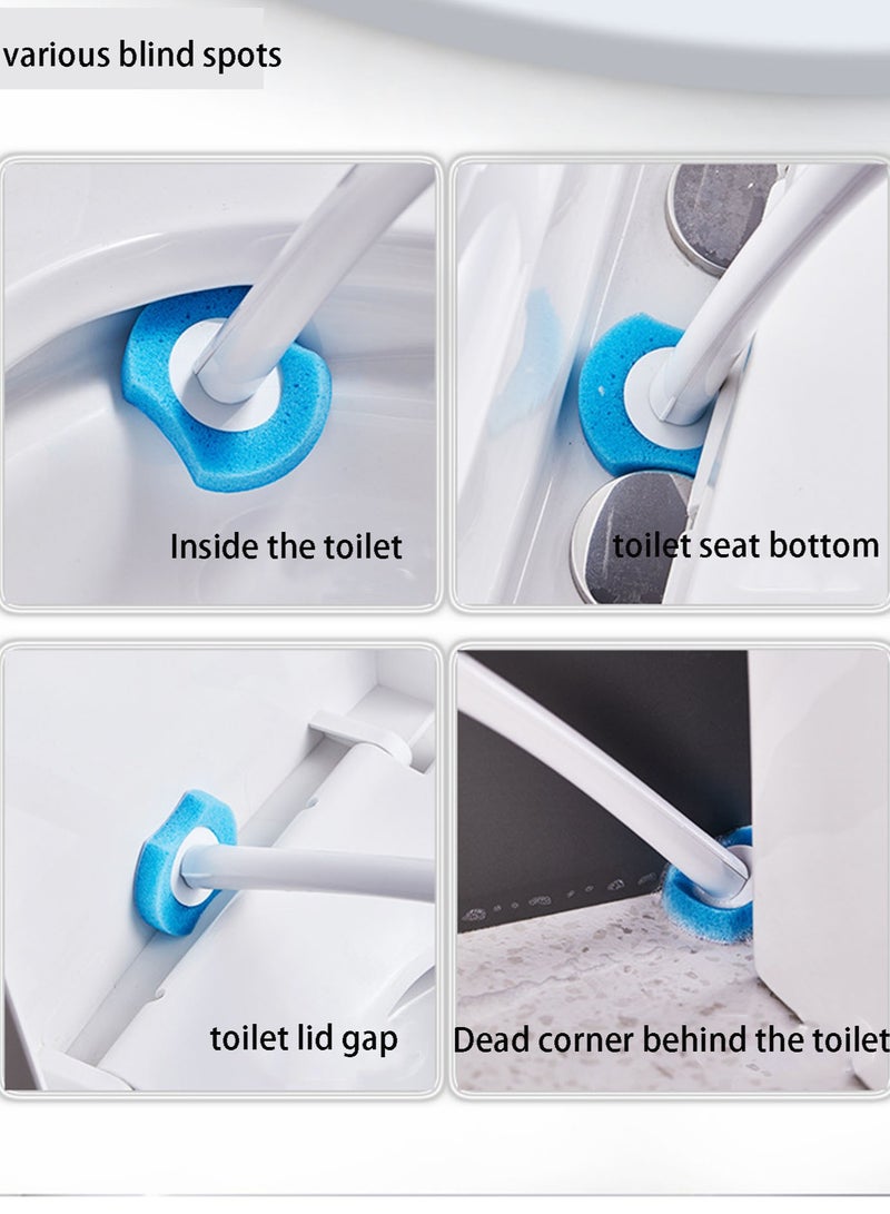 Disposable Toilet Bowl Cleaning Brush with 24 Refills Dissolving Wands Replacement Sponge Brush Heads for Bathroom Cleaning - Image 3