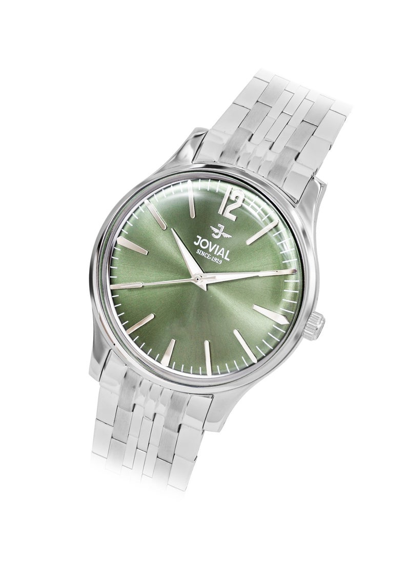 Jovial JOVIAL 5075LSMQ09E Women's metal band  Watch, 30mm, Green Dial  - Image 2