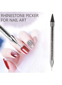 KASTWAVE Rhinestone Picker Dotting Pen, Dual-Ended Wax Pencil Nail Art Gems Crystals Studs Pick Up Tool with 1 Extra Wax Tip  - Image 4