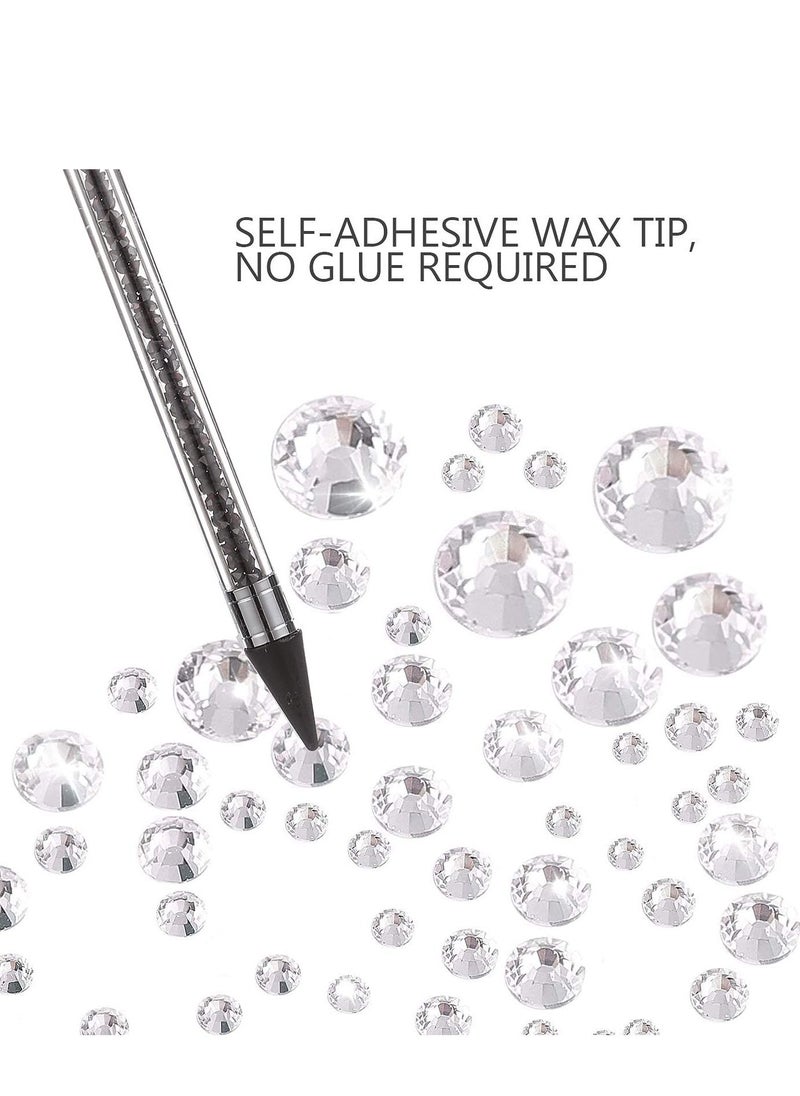 KASTWAVE - Rhinestone Picker Dotting Pen, Dual-Ended Wax Pencil Nail Art Gems Crystals Studs Pick Up Tool with 1 Extra Wax Tip - Image 1