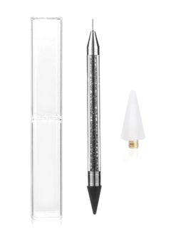 KASTWAVE Rhinestone Picker Dotting Pen, Dual-Ended Wax Pencil Nail Art Gems Crystals Studs Pick Up Tool with 1 Extra Wax Tip  - Image 1