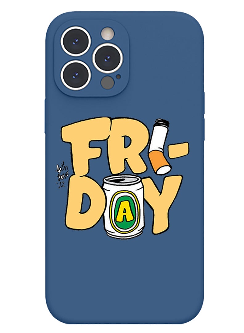 Theodor Protective Slim Fit Case Liquid Silicone Cover with Full Body Protection Anti-Scratch Shockproof Case For iPhone 12 Pro Max Blue  - Friday copy - Image 1