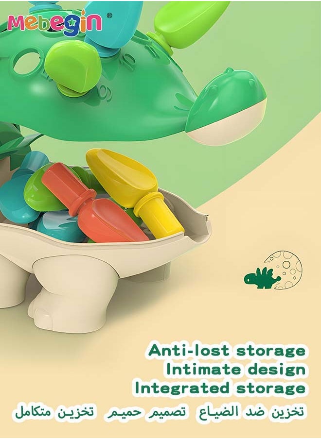 MEBEGIN Sensory Dinosaur Toy with 12 Easy-to-grasp Pieces, Educational Toys, Dinosaur Fine Motor Skills Toys, Montessori Toys, Preschool Educational Learning Toys, Travel Toy, Ideal Gift for Toddlers Aged 18 Month+  - Image 2