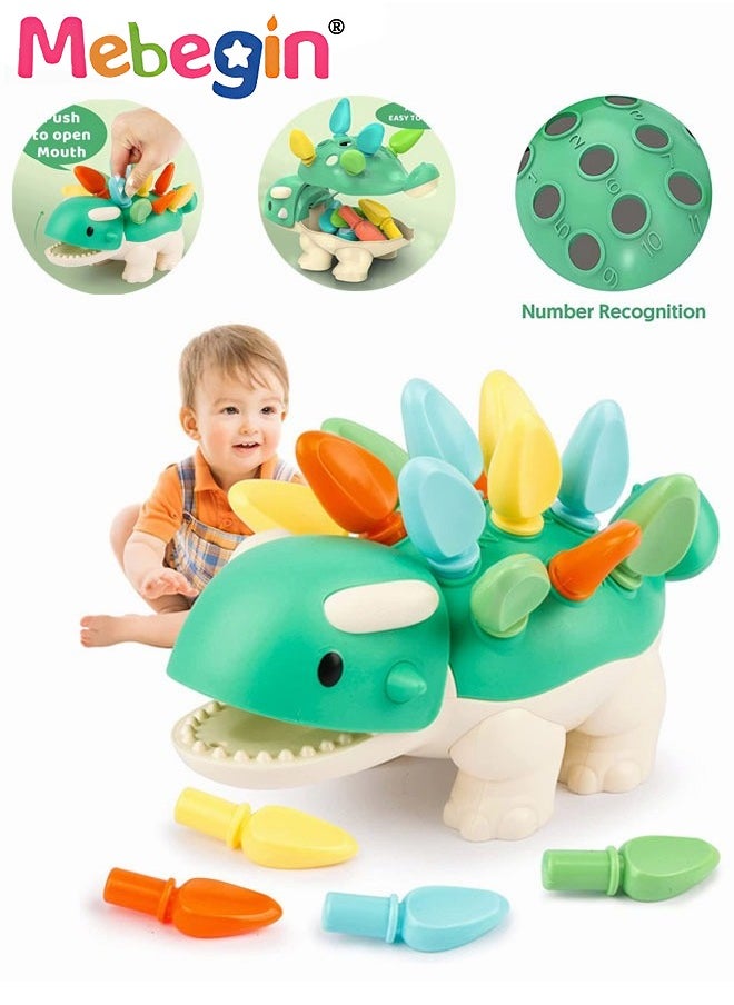 MEBEGIN Sensory Dinosaur Toy with 12 Easy-to-grasp Pieces, Educational Toys, Dinosaur Fine Motor Skills Toys, Montessori Toys, Preschool Educational Learning Toys, Travel Toy, Ideal Gift for Toddlers Aged 18 Month+  - Image 1