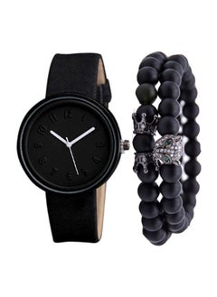 men Analog Quartz Watch With Beaded Bracelet NNSB03702002